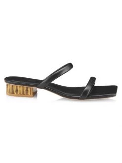 Cult Gaia Liz Bamboo-Heel Leather Mules