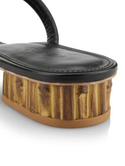 Cult Gaia Liz Bamboo-Heel Leather Mules -Black Halo And Cult Gaia store unnamed file 1005