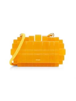Cult Gaia Eden Acrylic Crossbody Clutch Ochre