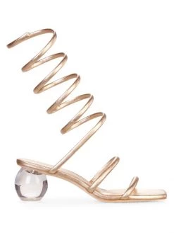 Black Halo And Cult Gaia store 15 Cult Gaia Freya Metallic Leather Ankle-Wrap Sandals