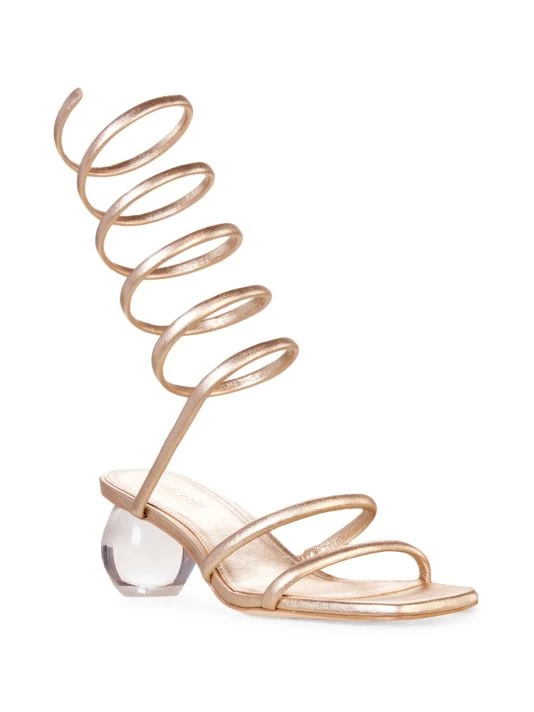Cult Gaia Freya Metallic Leather Ankle-Wrap Sandals 2 Cult Gaia Freya Metallic Leather Ankle-Wrap Sandals - Image 2