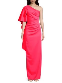 Black Halo Odella Asymmetric Draped Neoprene Gown -Black Halo And Cult Gaia store unnamed file 106