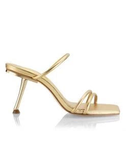 Cult Gaia Lydia Metallic Leather Strappy Sandals