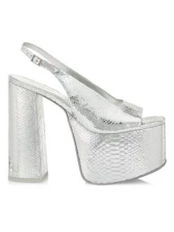 Cult Gaia Marisol Snake-Printed Leather Platform Sandals