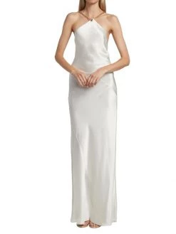 Cult Gaia Ophelia Satin & Chain-Link Gown -Black Halo And Cult Gaia store unnamed file 1111