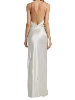 Cult Gaia Ophelia Satin & Chain-Link Gown -Black Halo And Cult Gaia store unnamed file 1113