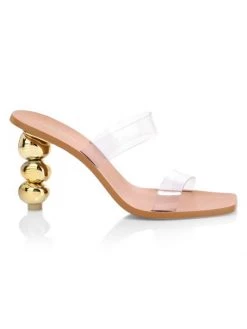 Cult Gaia Meta Bauble-Heel Vinyl Mules