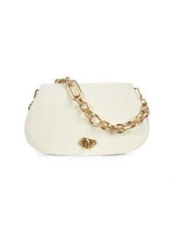 Cult Gaia Alba Snake-Embossed Leather Saddle Bag