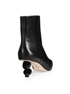 Cult Gaia Daylee Leather Sculptural-Heel Ankle Booties Camel -Black Halo And Cult Gaia store unnamed file 1181