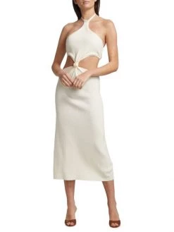 Cult Gaia Cameron Rib-Knit Knotted Midi-Dress -Black Halo And Cult Gaia store unnamed file 1244