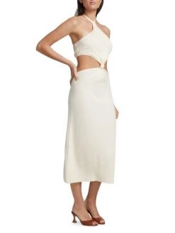 Cult Gaia Cameron Rib-Knit Knotted Midi-Dress -Black Halo And Cult Gaia store unnamed file 1245