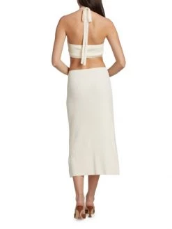 Cult Gaia Cameron Rib-Knit Knotted Midi-Dress -Black Halo And Cult Gaia store unnamed file 1246