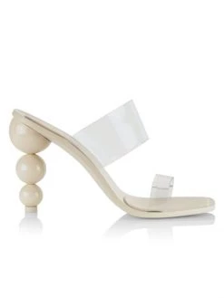 Cult Gaia Vita Vinyl Stacked-Heel Mules Off White -Black Halo And Cult Gaia store unnamed file 1304