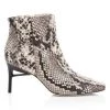 Cult Gaia Arezoo Square-Toe Snakeskin-Embossed Leather Ankle Boots
