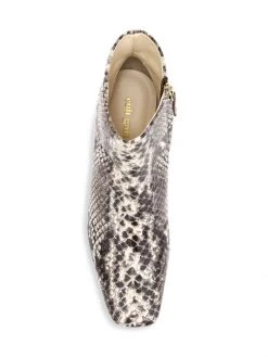 Cult Gaia Arezoo Square-Toe Snakeskin-Embossed Leather Ankle Boots -Black Halo And Cult Gaia store unnamed file 1387