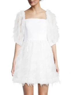 Black Halo Pepper Puff-Sleeve Fringe Minidress 8 Black Halo Pepper Puff-Sleeve Fringe Minidress -Black Halo And Cult Gaia store unnamed file 167