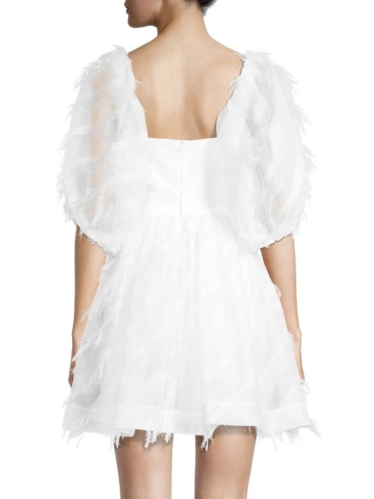 Black Halo Pepper Puff-Sleeve Fringe Minidress 5 Black Halo Pepper Puff-Sleeve Fringe Minidress - Image 5