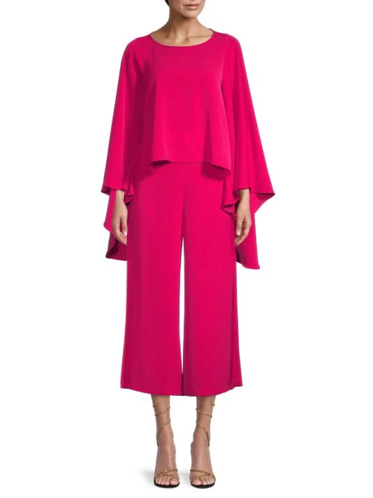 Black Halo Joss 2-Piece Draped Crepe Back Satin Crop Jumpsuit 2 Black Halo Joss 2-Piece Draped Crepe Back Satin Crop Jumpsuit - Image 2