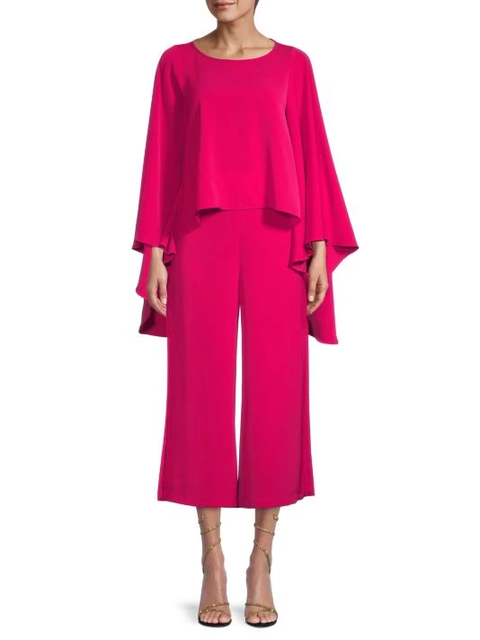 Black Halo Joss 2-Piece Draped Crepe Back Satin Crop Jumpsuit 3 Black Halo Joss 2-Piece Draped Crepe Back Satin Crop Jumpsuit - Image 3