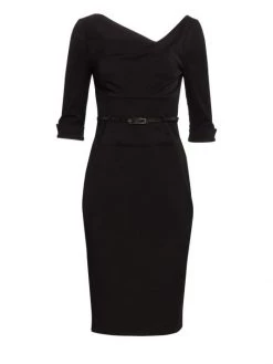 Black Halo And Cult Gaia store 43 Black Halo Jackie O Three-Quarter Sleeve Dress