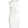 Black Halo Von Bow-Neck Sheath Dress Whip Cream