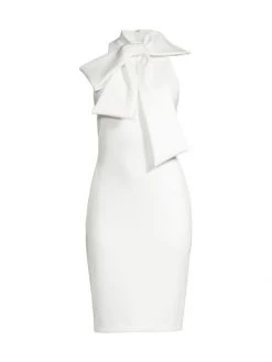 Black Halo Von Bow-Neck Sheath Dress Whip Cream