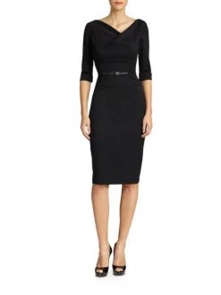 Black Halo Jackie O Three-Quarter Sleeve Dress -Black Halo And Cult Gaia store unnamed file 27