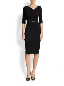Black Halo Jackie O Three-Quarter Sleeve Dress -Black Halo And Cult Gaia store unnamed file 30