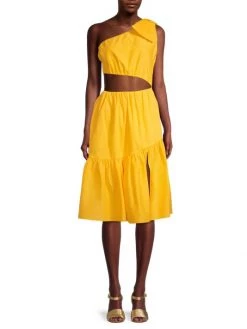 Black Halo Atlas One-Shoulder Cut-Out Midi Dress -Black Halo And Cult Gaia store unnamed file 369