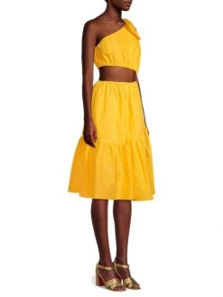 Black Halo Atlas One-Shoulder Cut-Out Midi Dress -Black Halo And Cult Gaia store unnamed file 370