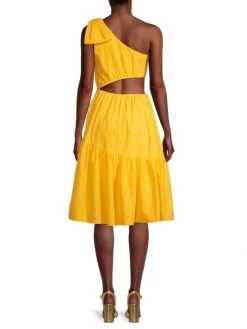 Black Halo Atlas One-Shoulder Cut-Out Midi Dress -Black Halo And Cult Gaia store unnamed file 371