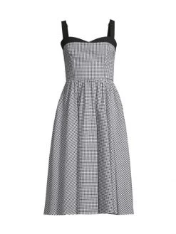Black Halo Sybil Gingham Tie-Back Dress