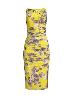 Black Halo Rosalia Ruched Sheath Dress