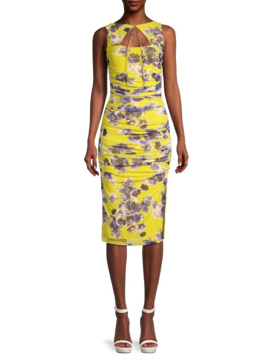 Black Halo Rosalia Ruched Sheath Dress 3 Black Halo Rosalia Ruched Sheath Dress - Image 3