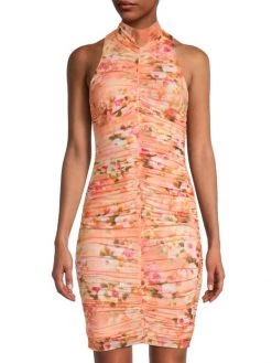 Black Halo Kobe Ruched Floral Mesh Dress -Black Halo And Cult Gaia store unnamed file 456