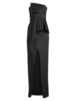 Black Halo And Cult Gaia store 23 Black Halo Jonas Asymmetric Column Gown