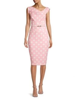 Black Halo Jackie O Belted Polka Dot Techno Knit Dress -Black Halo And Cult Gaia store unnamed file 480