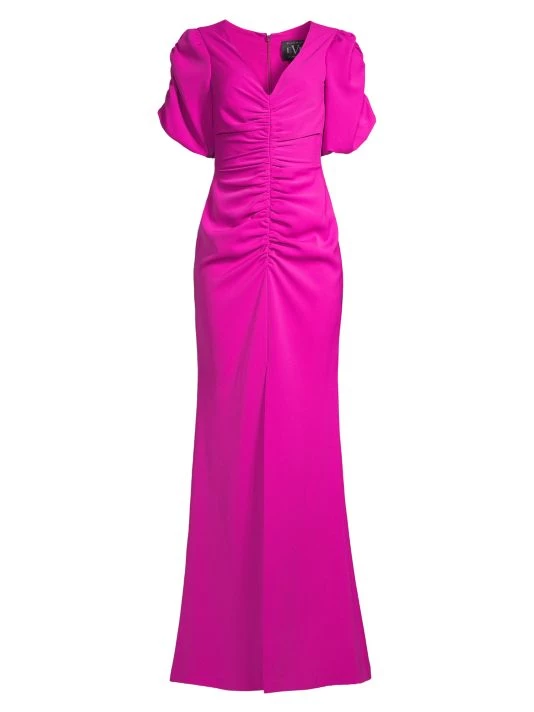 Black Halo Eve By Laurel Berman Remus Ruched Column Gown Vibrant Pink 1 Black Halo Eve By Laurel Berman Remus Ruched Column Gown Vibrant Pink
