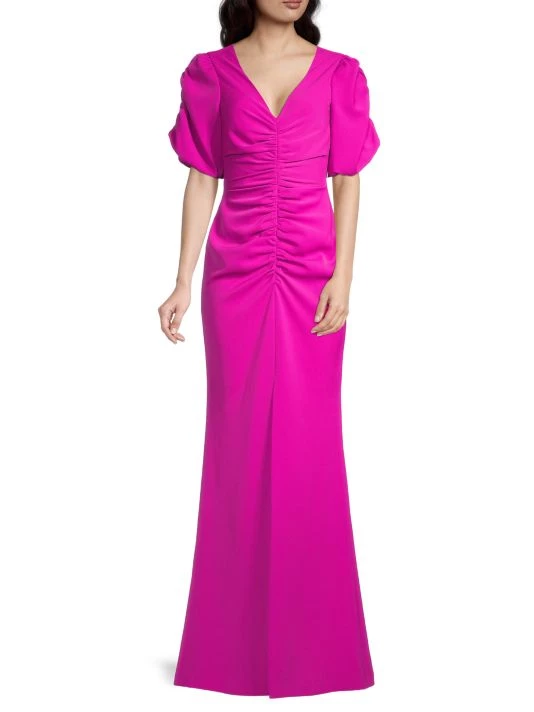 Black Halo Eve By Laurel Berman Remus Ruched Column Gown Vibrant Pink 2 Black Halo Eve By Laurel Berman Remus Ruched Column Gown Vibrant Pink - Image 2