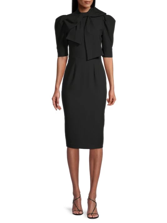 Black Halo Ara Bow-Neck Sheath Dress 2 Black Halo Ara Bow-Neck Sheath Dress - Image 2