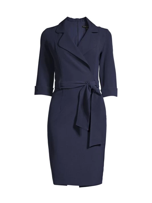 Black Halo Lucinda Belted Dress Pacific Blue 4 Black Halo Lucinda Belted Dress Pacific Blue - Image 4