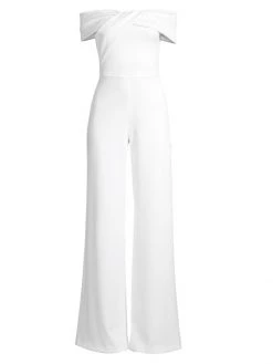 Black Halo Liliana Off-The-Shoulder Jumpsuit Snakebite