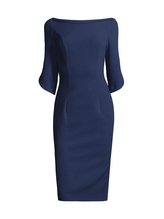 Black Halo Petal Sleeve Dress Pacific Blue 4 Black Halo Petal Sleeve Dress Pacific Blue - Image 4