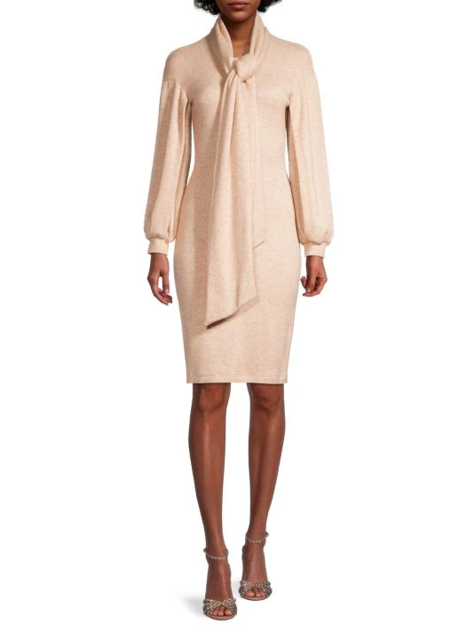 Black Halo Keoni Knit Scarf Sheath Dress 2 Black Halo Keoni Knit Scarf Sheath Dress - Image 2