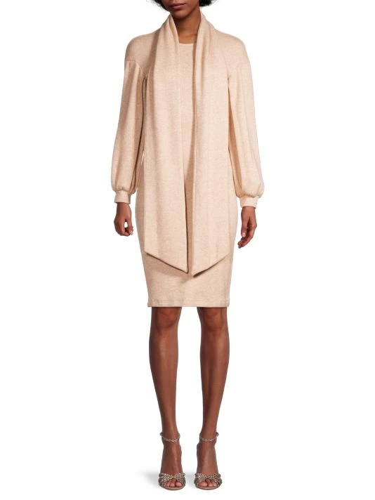 Black Halo Keoni Knit Scarf Sheath Dress 3 Black Halo Keoni Knit Scarf Sheath Dress - Image 3