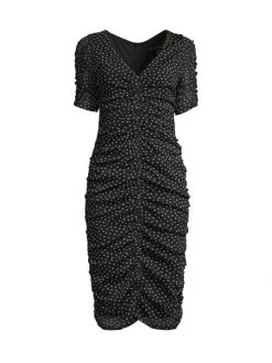 Black Halo Sonia Ruched Sheath Dress
