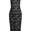 Black Halo Barker Lace Cocktail Sheath Dress