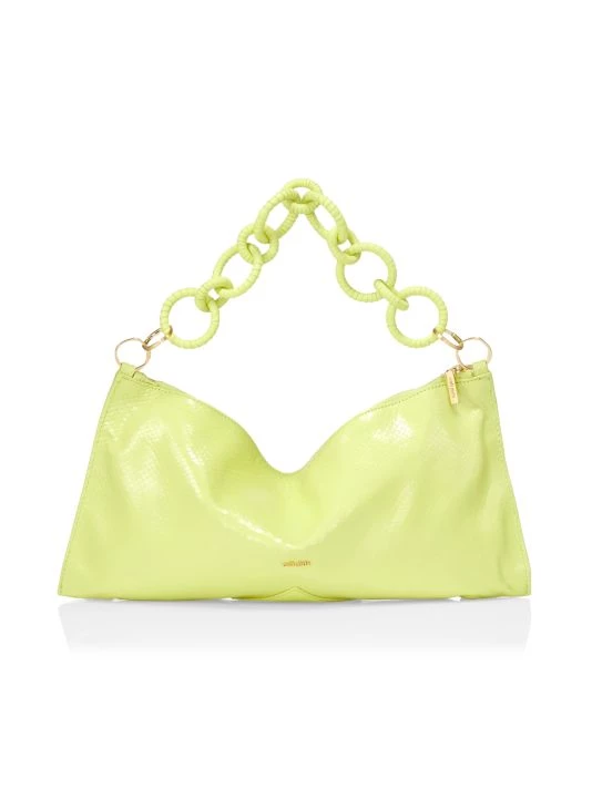 Cult Gaia Mini Hera Ring Snake-Embossed Leather Shoulder Bag 1 Cult Gaia Mini Hera Ring Snake-Embossed Leather Shoulder Bag