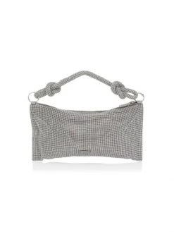 Cult Gaia Nano Hera Rhinestone Mesh Shoulder Bag Light Sapphire