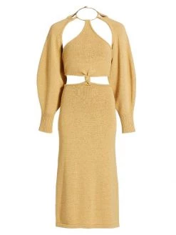 Cult Gaia Salima Knit Twisted Cut-Out Midi-Dress